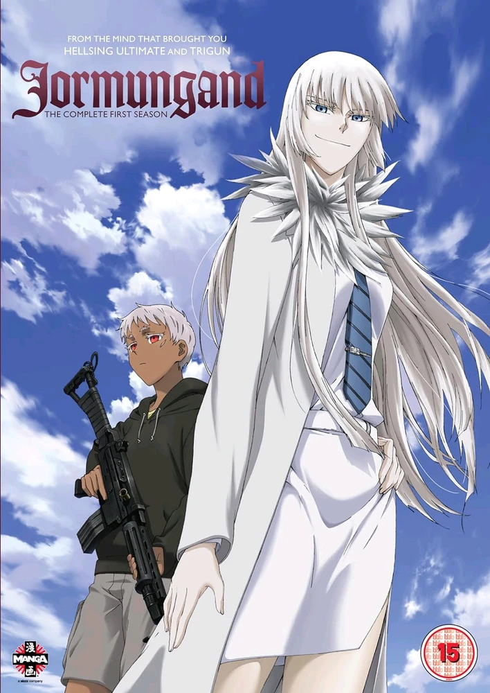 "Jormungand" is so good. Basic overview is that the kid is a child soldier serving the woman's merc company. Very "Black Lagoon" feeling.