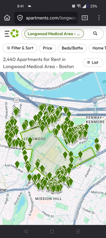Not your fault. These are empty apartments. In one tiny section in Boston.