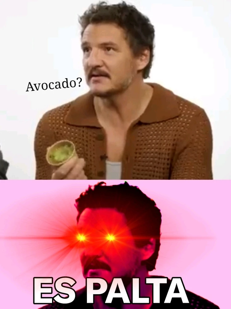 Pedro Pascal diciendo que el aguacate se llama Palta.