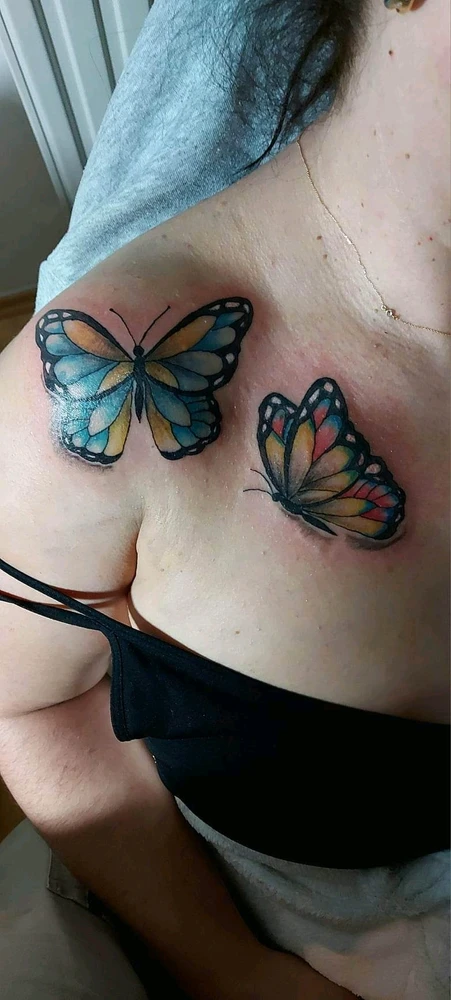 I tattooed butterflies on my sister
