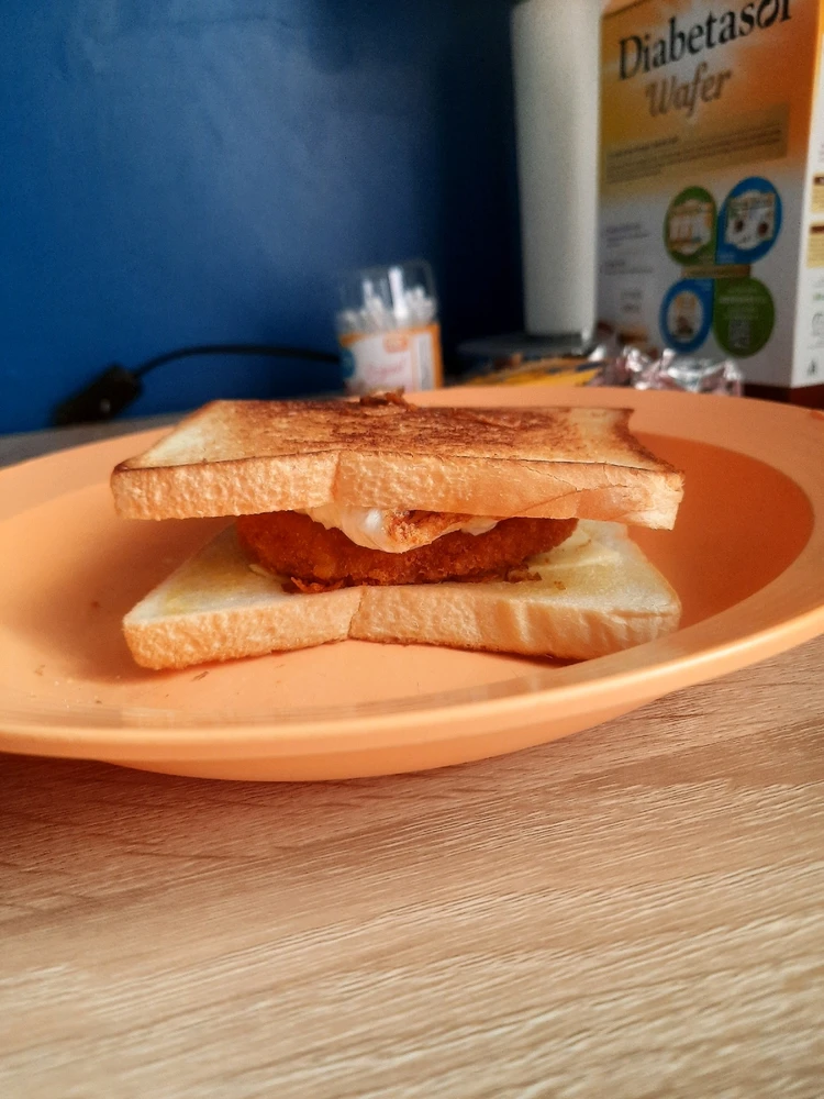 Chicken tender, cheese, and egg