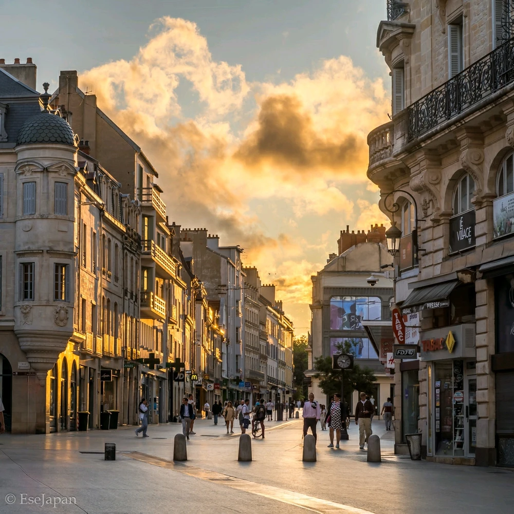 sunset time in Dijon