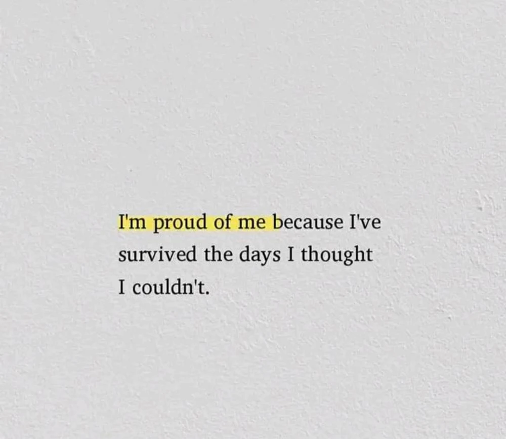 I’M PROUD OF ME!