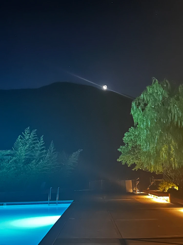 Moonrise above the spring fed pools just before the break of dawn 