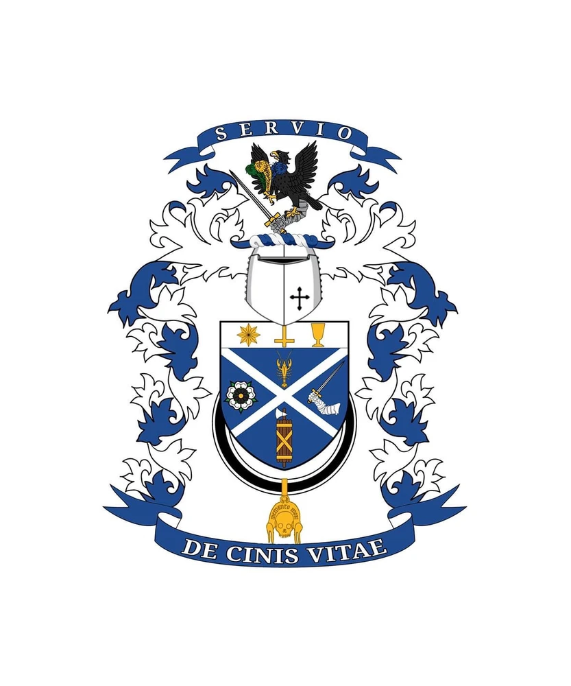 My personal and family coat of arms by heraldist Thomas Gluszny.