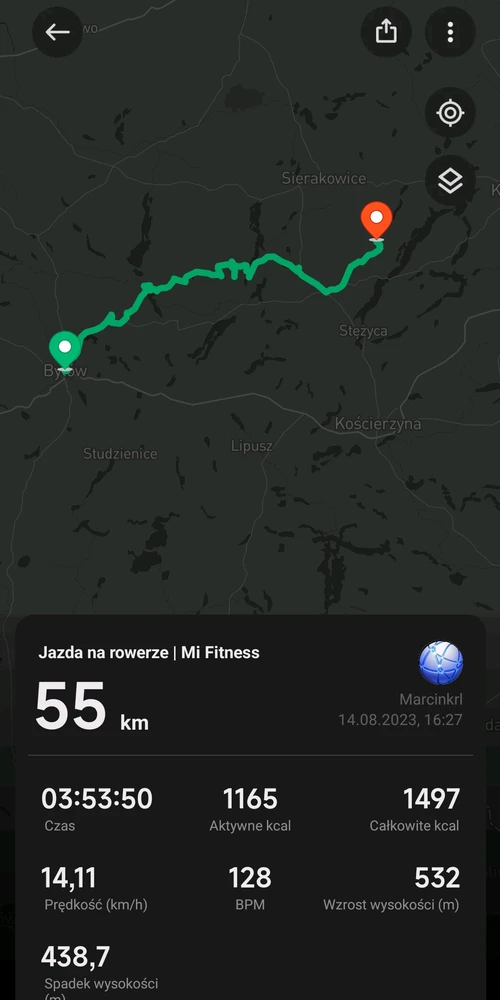 Kolejne kilometry za mną, było ciężko