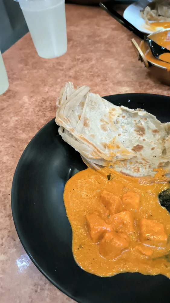 Wheat parota with paneer butter masala. India's most famous dish. 
