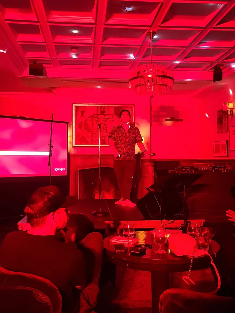 Karaoke singing at SoHo, before I discovered my new singing self