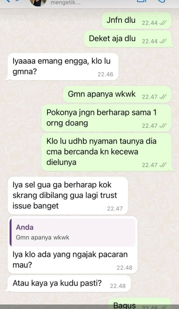 Apa pantes pertemanannya seperti ini ?
Secara ga langsung disuruh nyobain berbagai laki' ?
