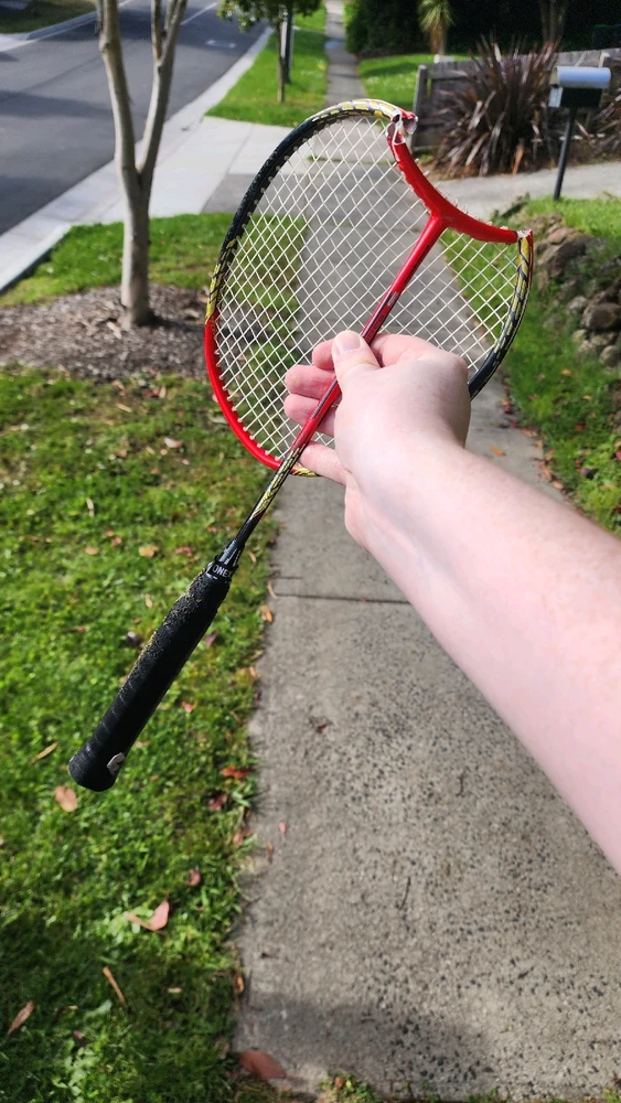 Broken badminton racket