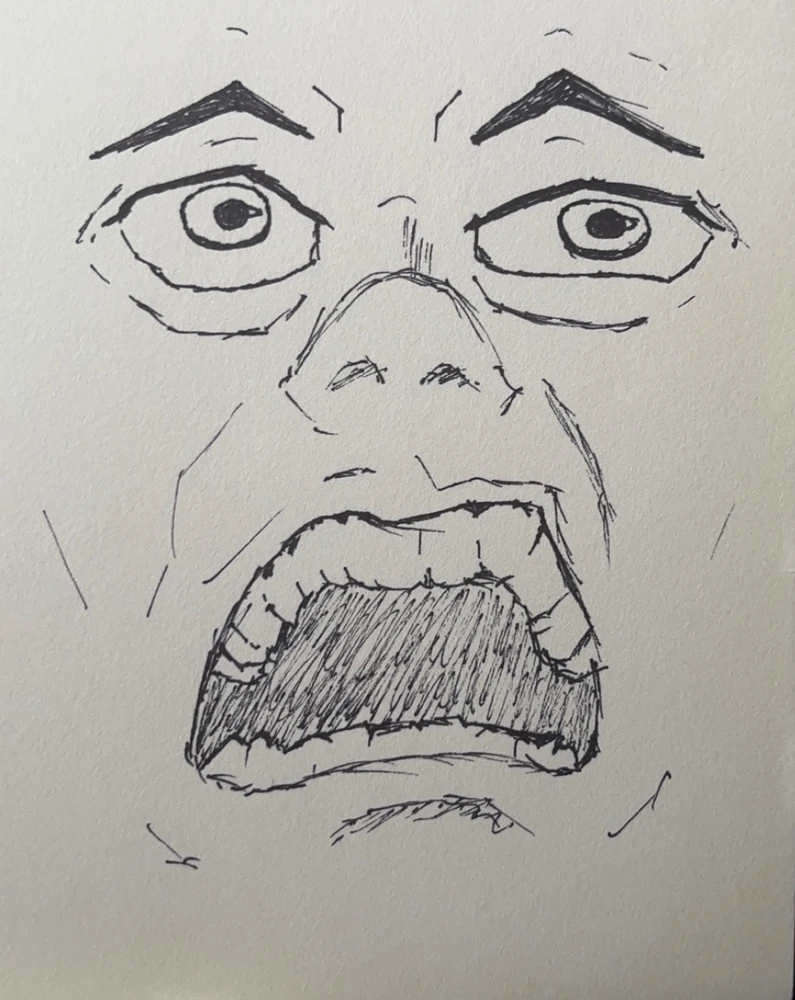 A sketch of a face from the anime Cyberpunk Edgerunners 