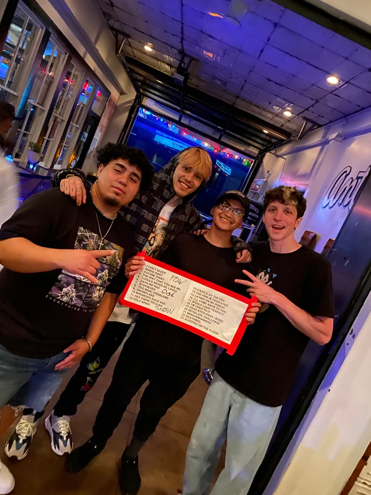 Me, Powfu, Ouse and Snow at the Austin Texas event of the Flooding the Gates Tour Powfu did in 2022