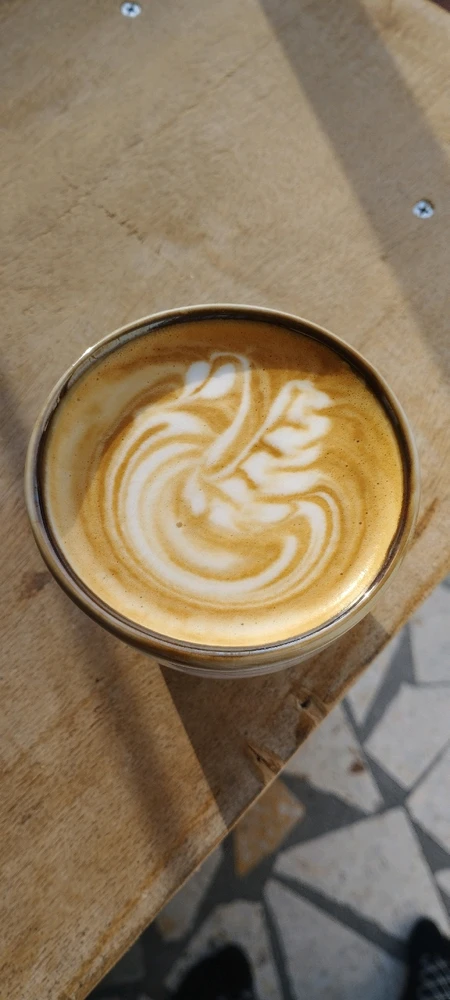 Swan latte art with perfect lighting