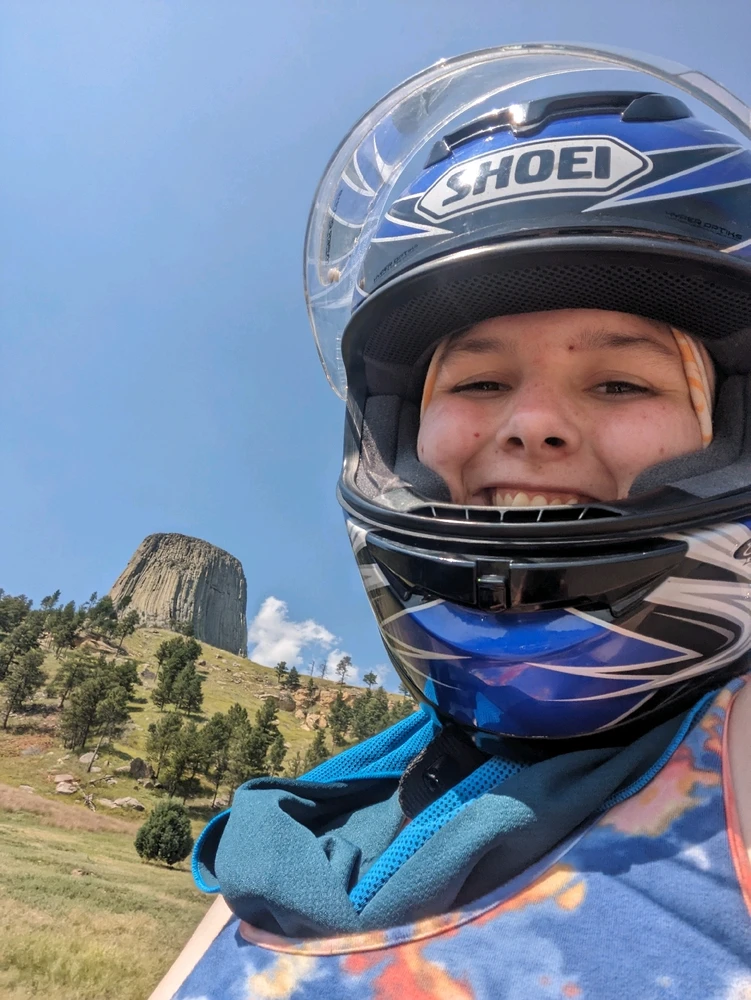 This isn't at Sturgis. It is at the Devil's tower which I adored as a geological nerd