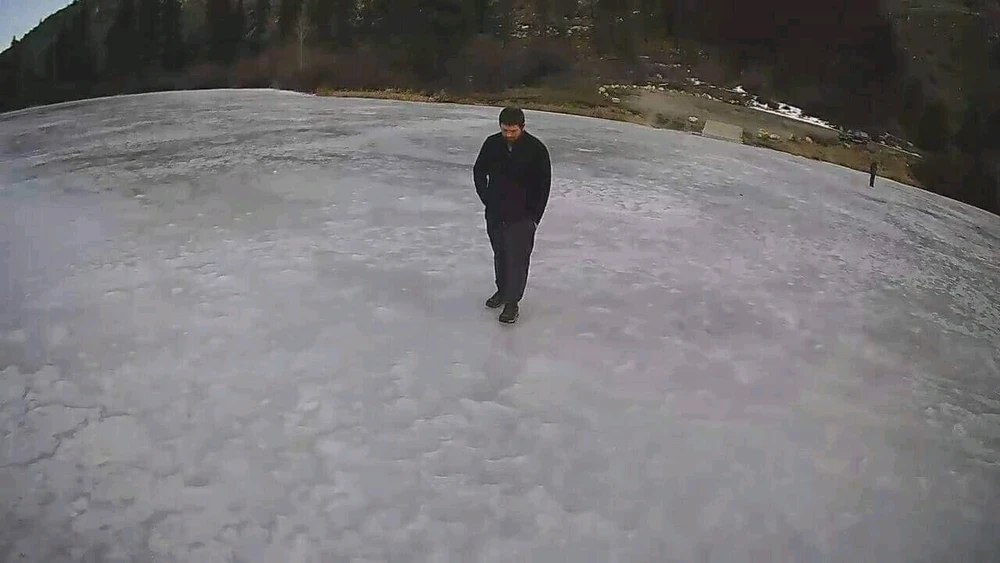 Drone photo of me on Green Lake.