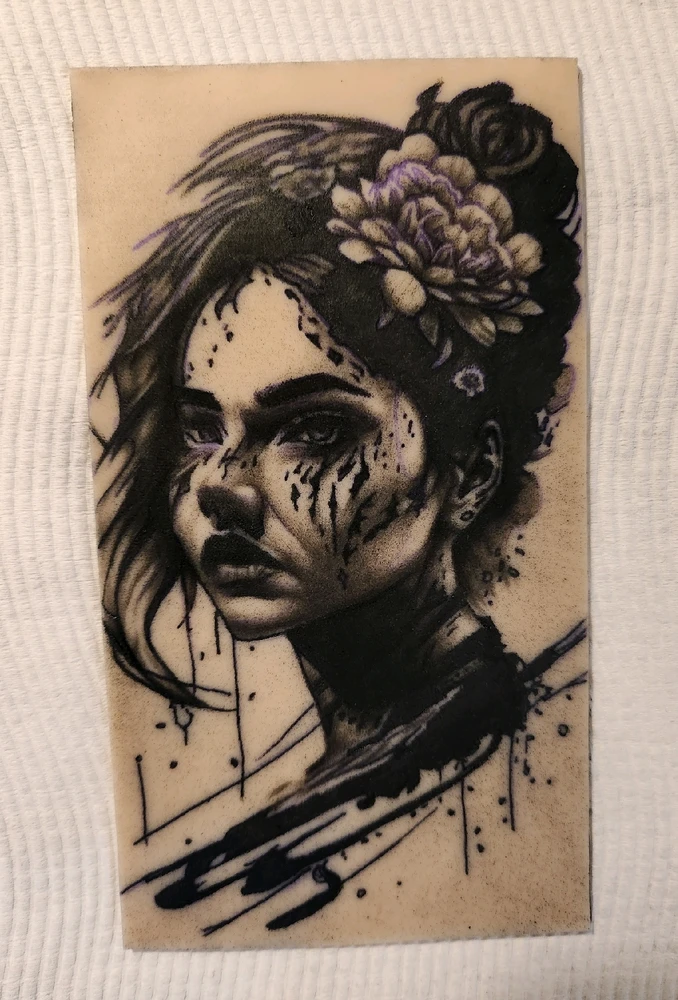 Stylised Portrait Tattoo - Fake Skin Practise