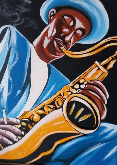 "Trumpet"
Painting on canvas
70cm by 45cm
