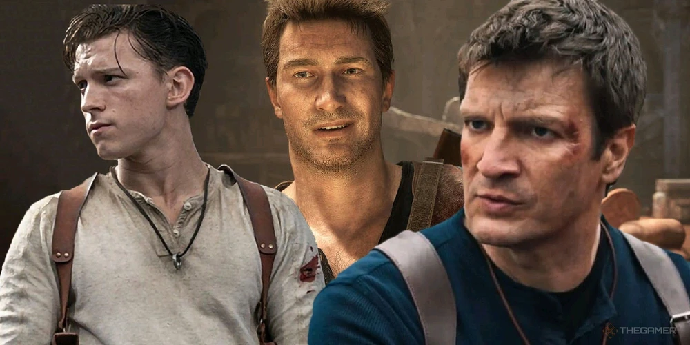 En la izquierda está Tom Holland y a la derecha Nathan Fillion. Y en medio la comparativa con el personaje de Nathan Drake.