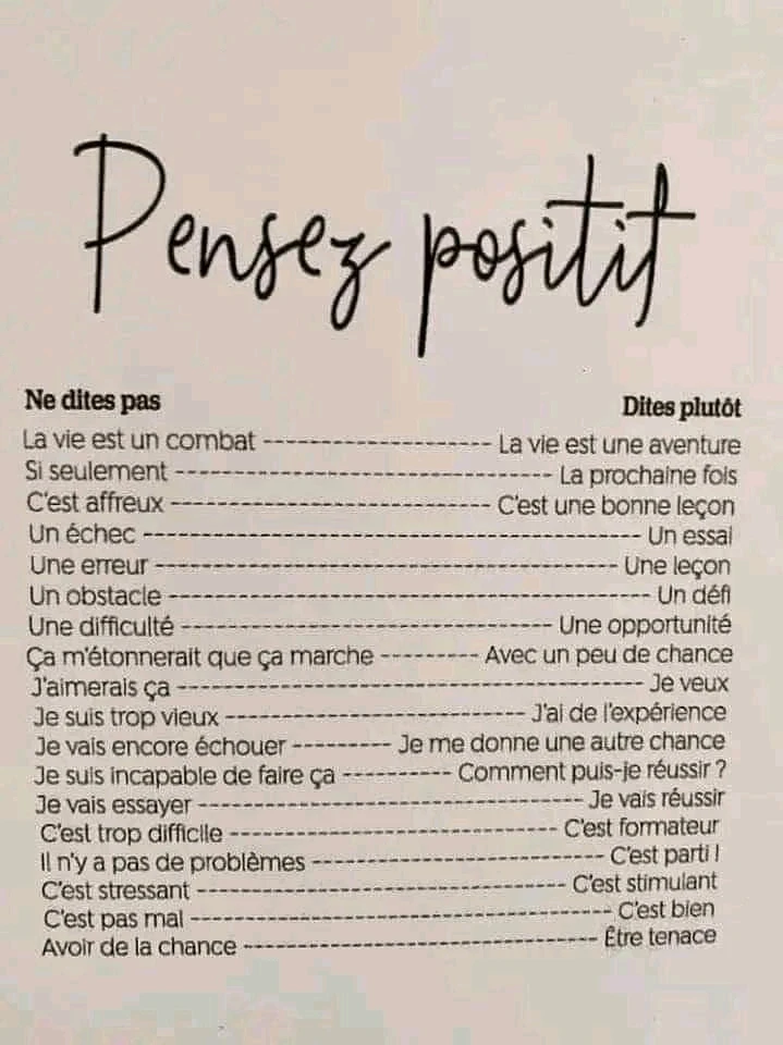 Pensez positif