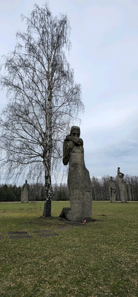 5 of 6 Statues at the Salaspils Memorial: Humiliation, Mother, Oath, Solidarity, and Rot Front