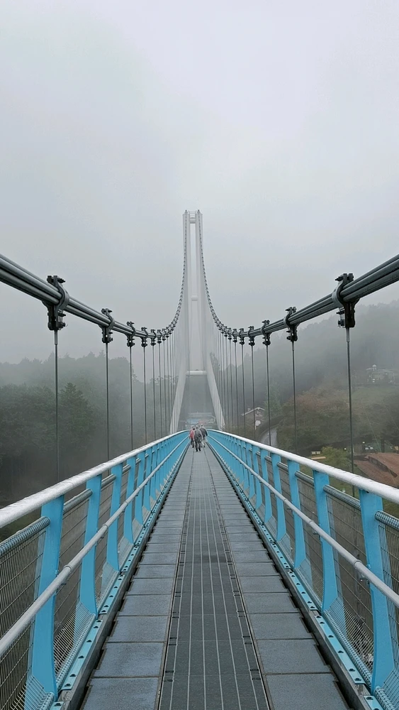 A view of the Mishima Skywalk, Japan. Mishima Skywalk is the longest suspension bridge in Japan that spans over 400m length.