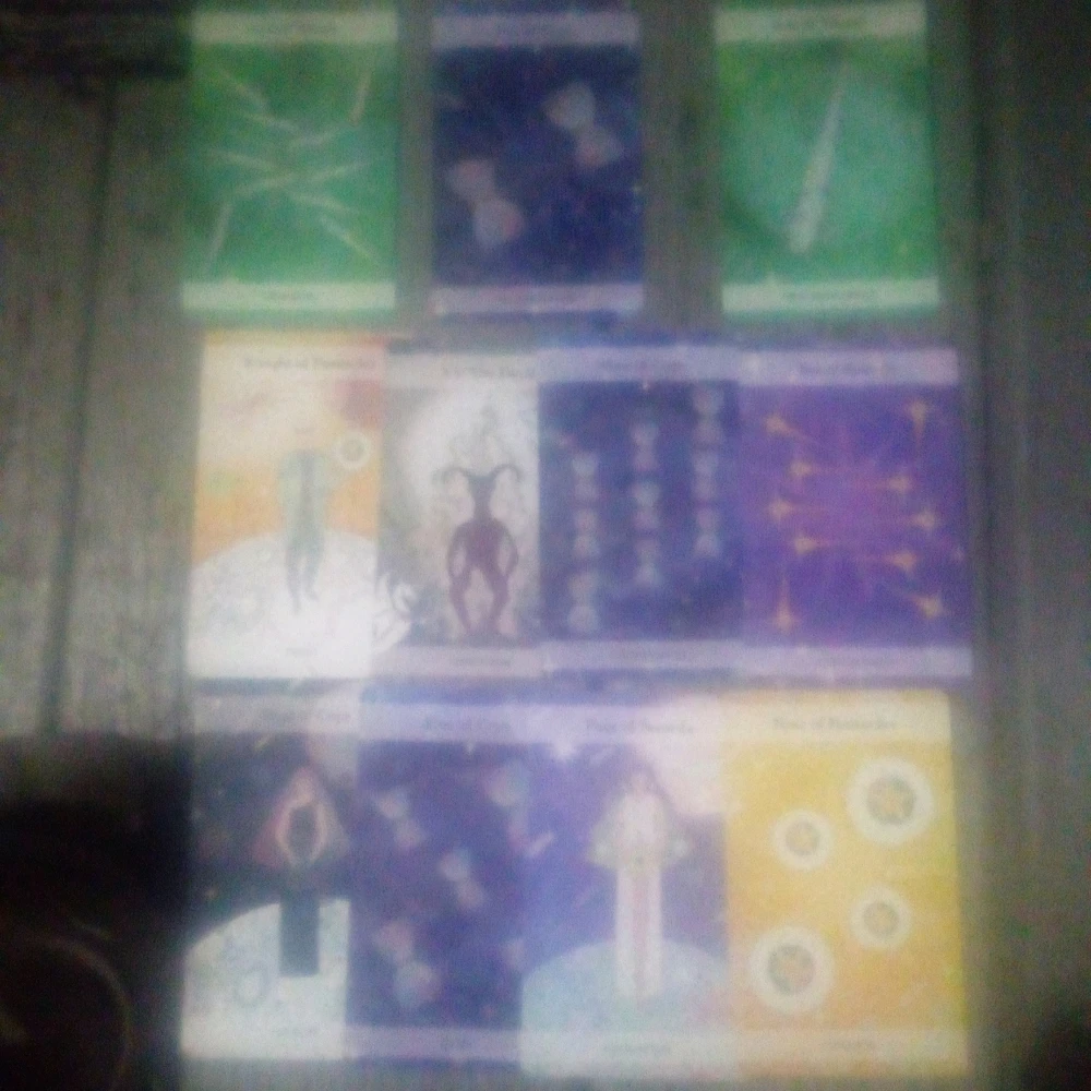 My very first get to know this deck spread , I had the deck 3 months before ever touching the cards. I love to study it 1st