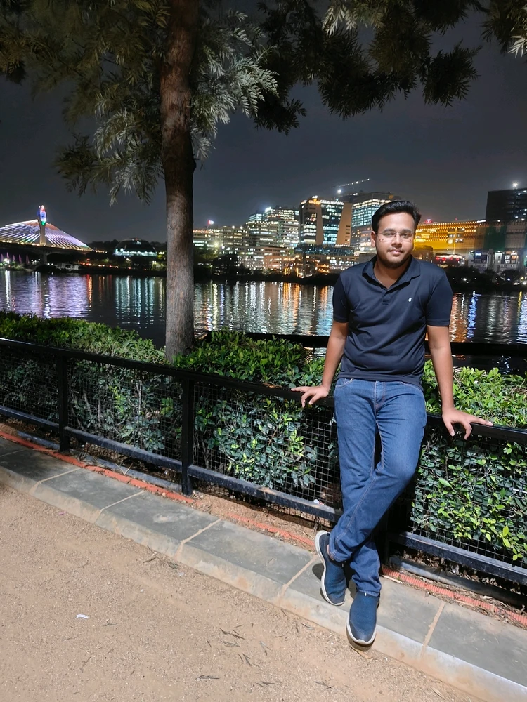 Durgam Cheruvu Lake Front Park, in front of cable bridge, Hyderabad 