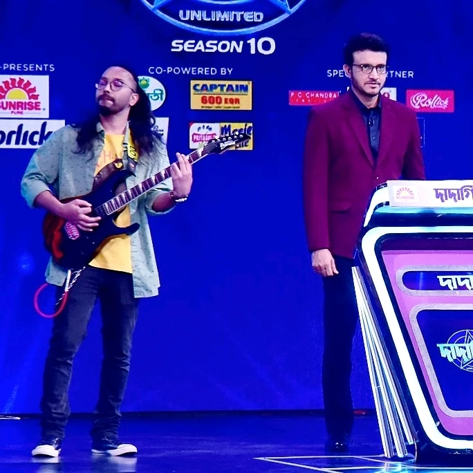 Guitar duty for a TV show with anchor/cricket legend Sourav Ganguly 