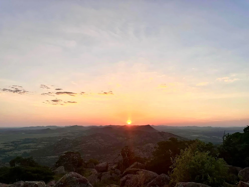 Sunset in Oklahoma. Photo taken from Mount Scott in the Wichita Mountains Wildlife Reduge.