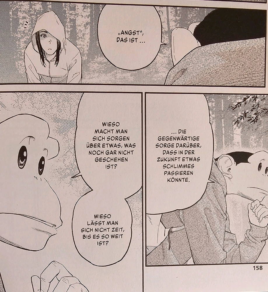 Ausschnitt aus dem Manga Darwin's Incident. Es geht um das Thema Ängste.
