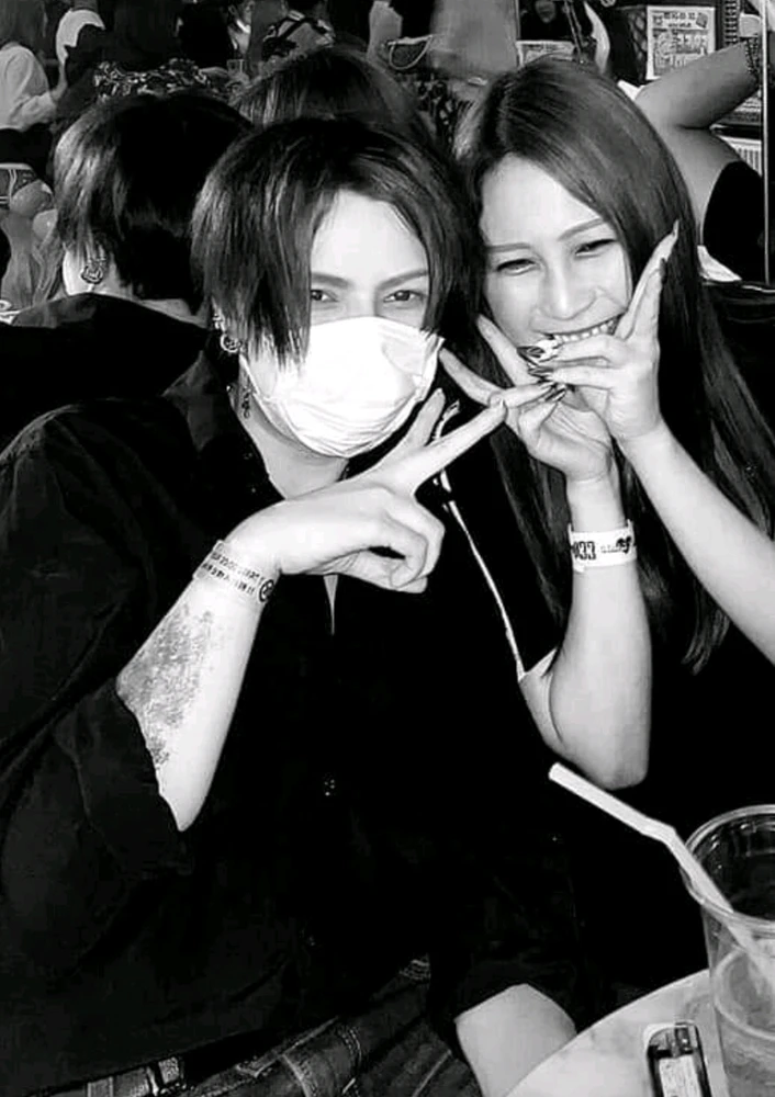 Me on the left. Friend on the right. Photo taken at nightclub in shibuya, Tokyo, Japan. 