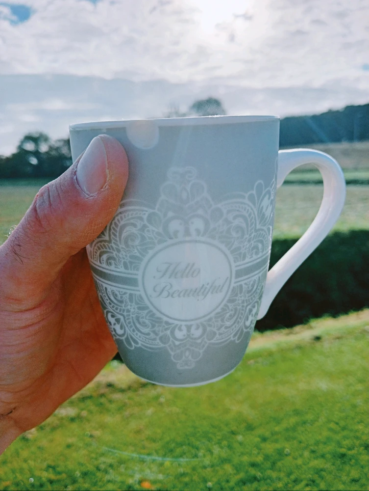 Pic from North Holland 🇳🇱 with a big cup of coffee ☕that says "Hello ,Beautiful ".I was out surrounded by nature. I miss it xo