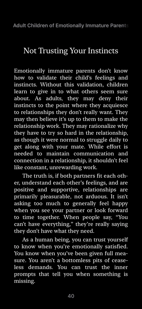 Adult Children of Emotional Immature Parents p.40