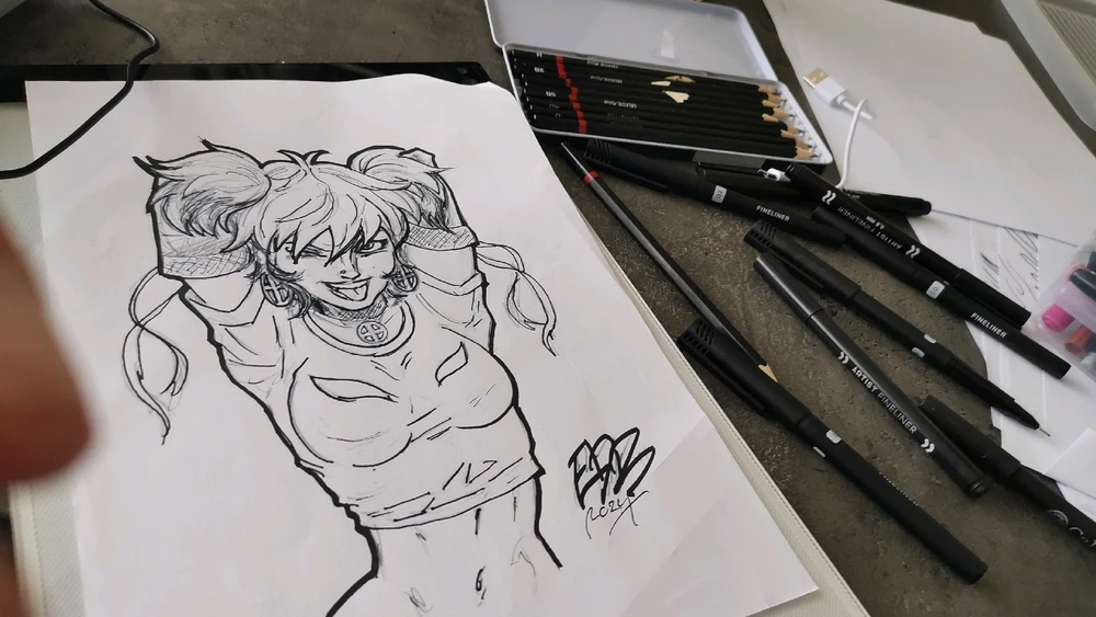 Harley quin inspired drawing