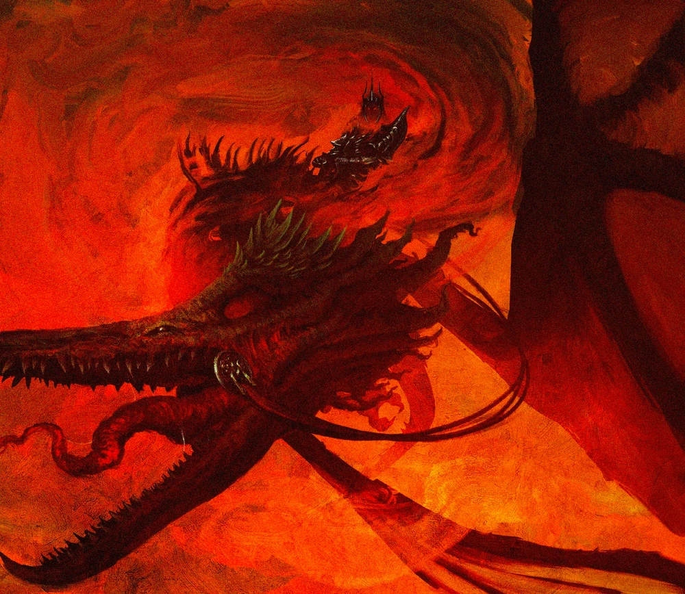 This image is her design for the Witchking of Angmar riding a Nazgul.