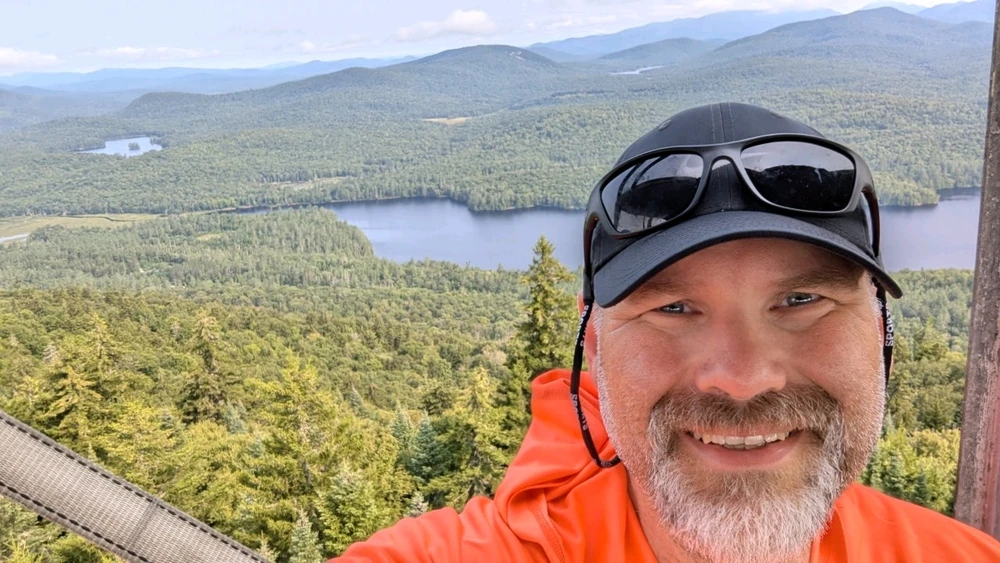 View from the top of the fire tower at Goodnow Mt in the Adirondack Park.