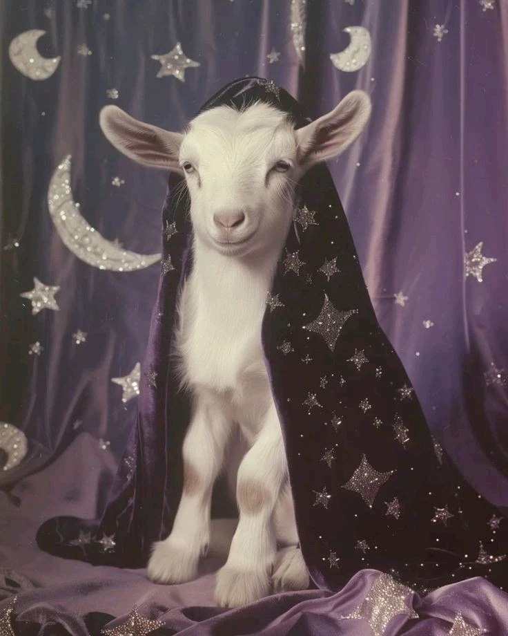 magical white goat.