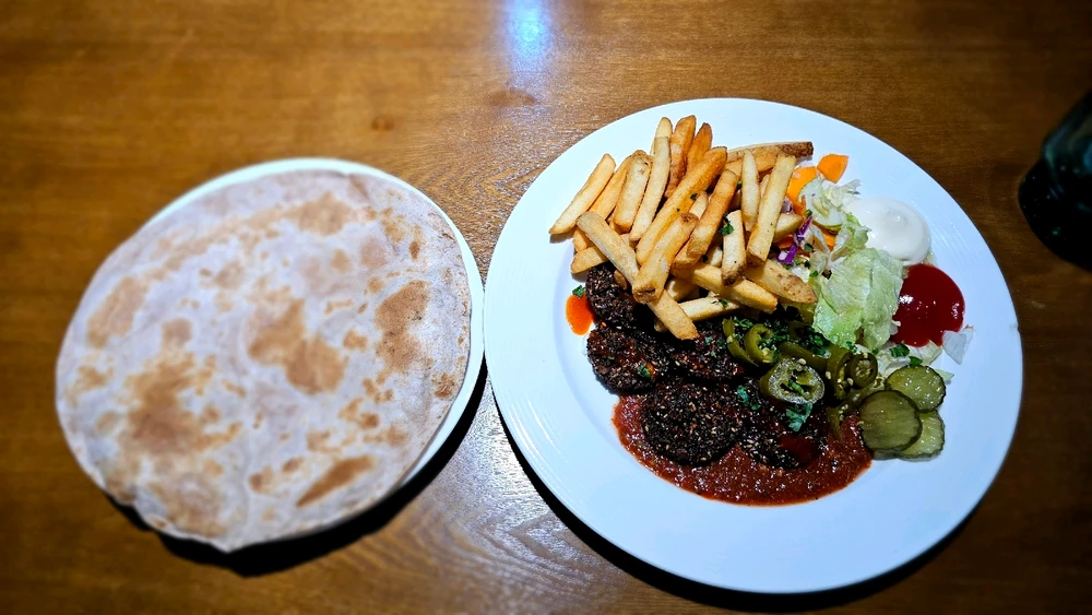 Munching on some yummy Falafel!