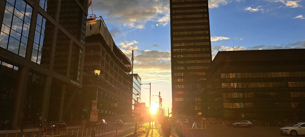sunset at 23rd & Market Strreets