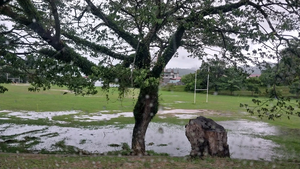 After a heavy downpour 