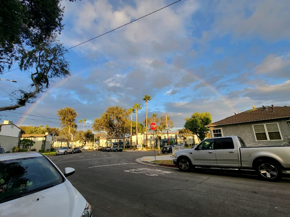 Love cloudy days and raining days! Especially when the beautiful rainbow shows it's grace and beauty..