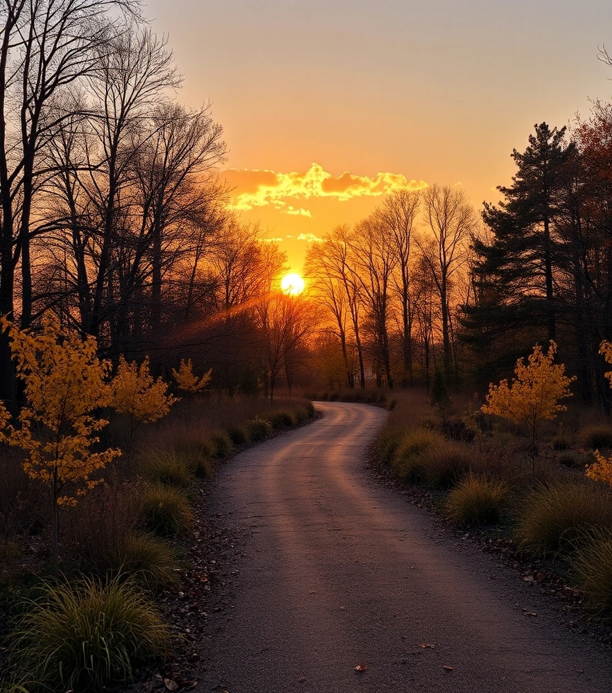 Captured in the golden hour,the world is painted in warm shades of orange. Buildings and clouds glow softly, creating an vibe