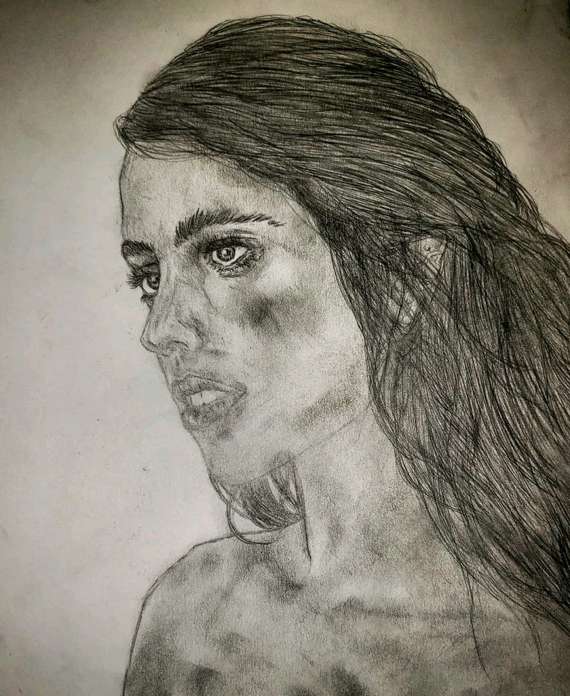 A drawing of Margaret Qualley to accompany the text, find more @lord.of.wolves on Instagram.
