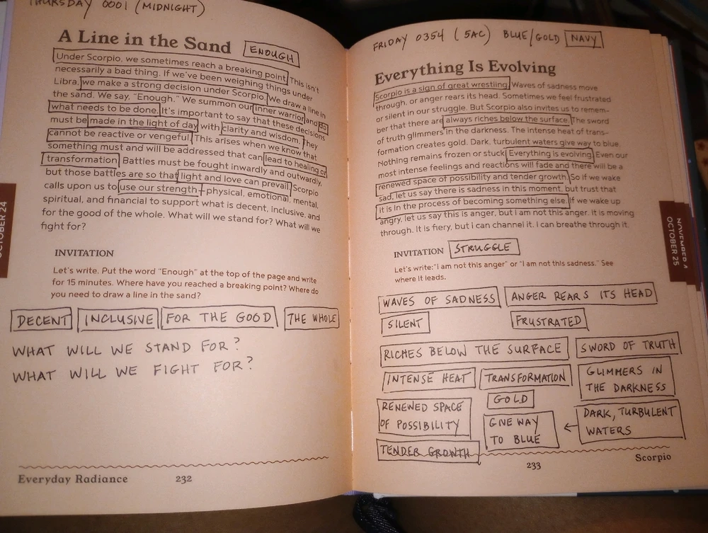 Everyday Radiance by Heidi Rose Robbins 365 Zodiac-Inspired Prompts for Self-Care & Self-Renewal {Scorpio 🦂} October 24 & 25