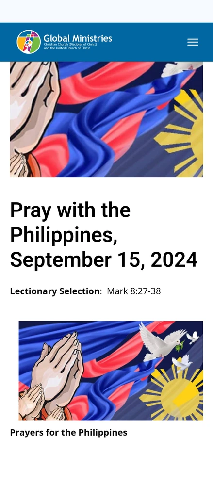 Prayers for the Philippines 
By Deaconess Norma P. Dollaga, Recipient of the 2024 World Methodist Peace Award

