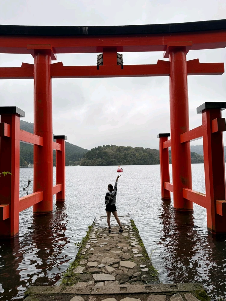 A trip to Hakone and queue for an hour just to take photo with the beautiful lake and tori gate!