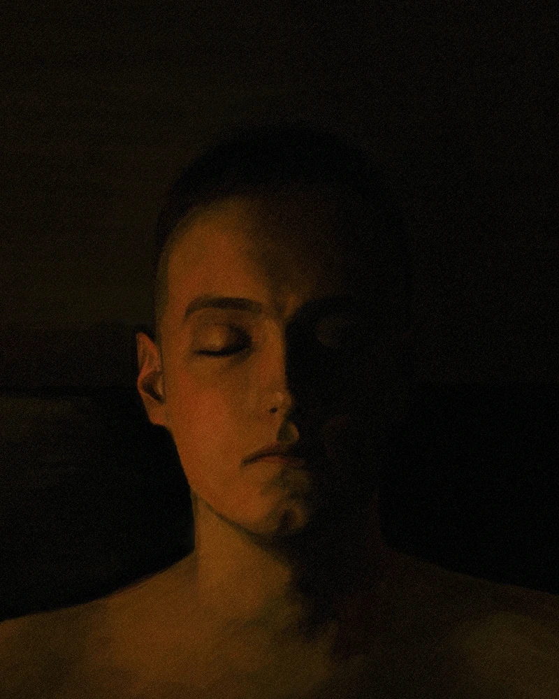 Drawing of self-portrait.