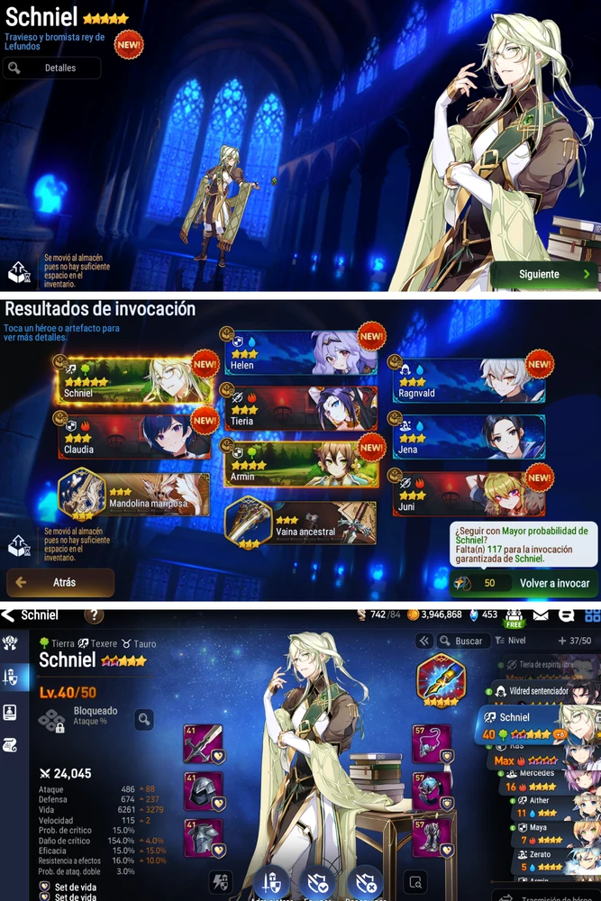 Tiradas a Schniel 📖👓 (Epic Seven)