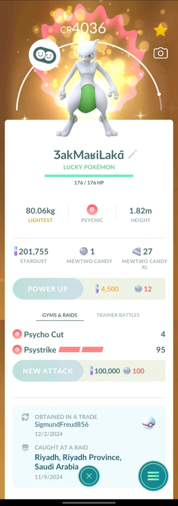 Shiny Mewtwo, Riyadh Saudi Arabia 🥺🥹