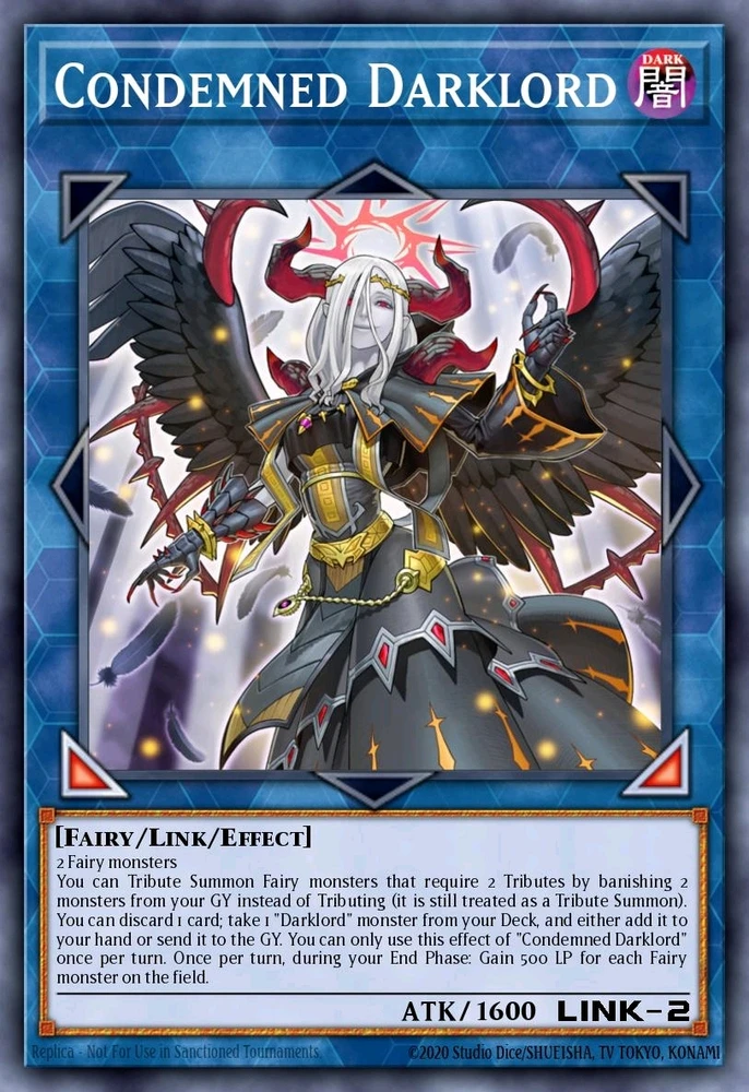 The Yu-Gi-Oh TCG Link card "Condemned Darklord".